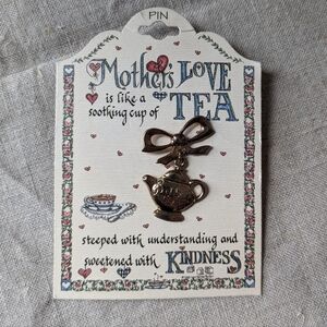 NWT Vintage Monarch Creations Mother's Love Teapot Brooch Mother's Day